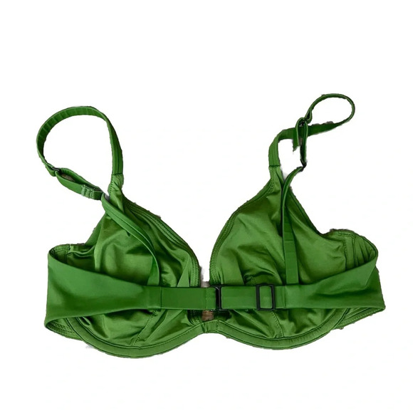 CUUP Green Satin BALCONETTE Wired Swim Top Beach Summer Cruise Vacation SZ 5 32D - Picture 3 of 8